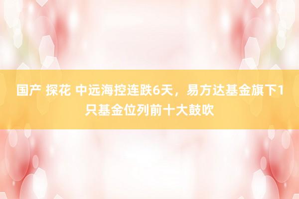 国产 探花 中远海控连跌6天，易方达基金旗下1只基金位列前十大鼓吹