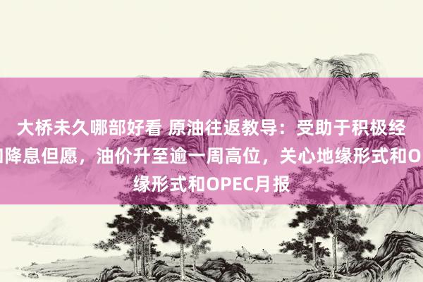 大桥未久哪部好看 原油往返教导：受助于积极经济数据和降息但愿，油价升至逾一周高位，关心地缘形式和OPEC月报