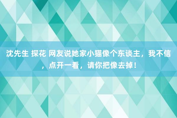 沈先生 探花 网友说她家小猫像个东谈主，我不信，点开一看，请你把像去掉！