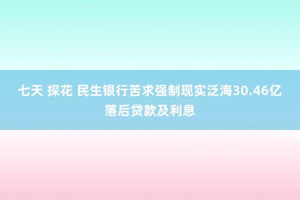 七天 探花 民生银行苦求强制现实泛海30.46亿落后贷款及利息