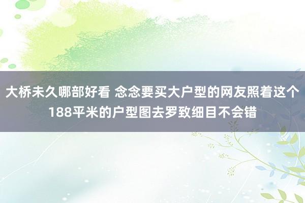 大桥未久哪部好看 念念要买大户型的网友照着这个188平米的户型图去罗致细目不会错