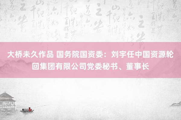 大桥未久作品 国务院国资委：刘宇任中国资源轮回集团有限公司党委秘书、董事长