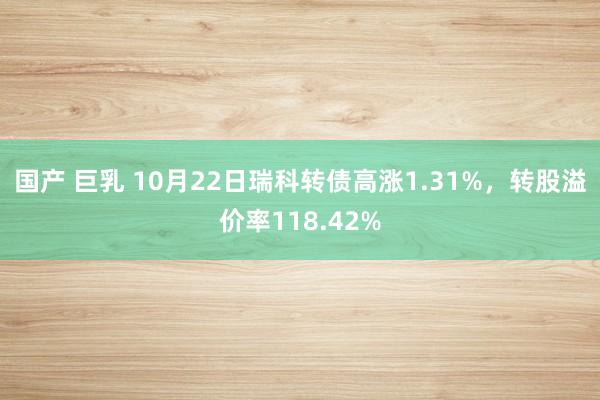 国产 巨乳 10月22日瑞科转债高涨1.31%，转股溢价率118.42%