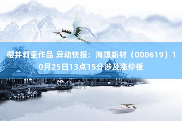 樱井莉亚作品 异动快报：海螺新材（000619）10月25日13点15分涉及涨停板