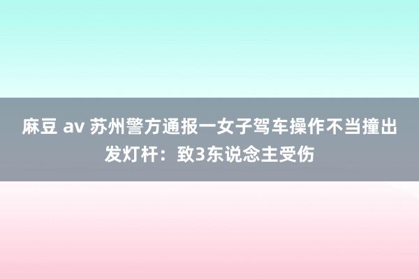 麻豆 av 苏州警方通报一女子驾车操作不当撞出发灯杆：致3东说念主受伤