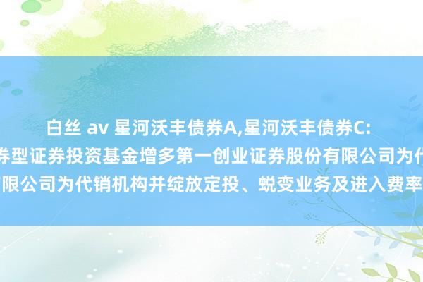 白丝 av 星河沃丰债券A，星河沃丰债券C: 对于旗下星河沃丰纯债债券型证券投资基金增多第一创业证券股份有限公司为代销机构并绽放定投、蜕变业务及进入费率优惠活动的公告