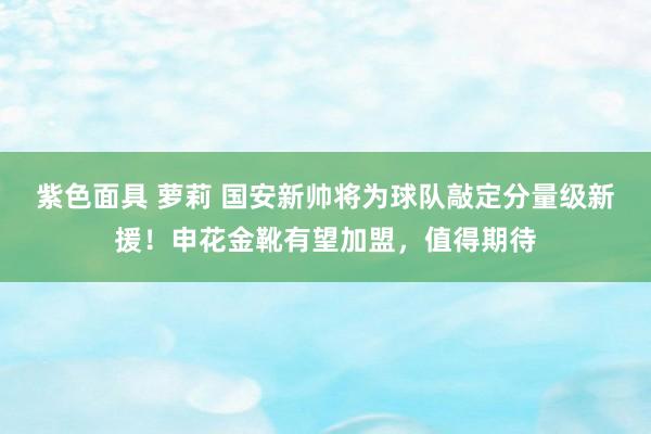 紫色面具 萝莉 国安新帅将为球队敲定分量级新援！申花金靴有望加盟，值得期待