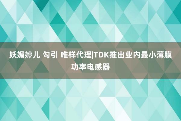 妖媚婷儿 勾引 唯样代理|TDK推出业内最小薄膜功率电感器