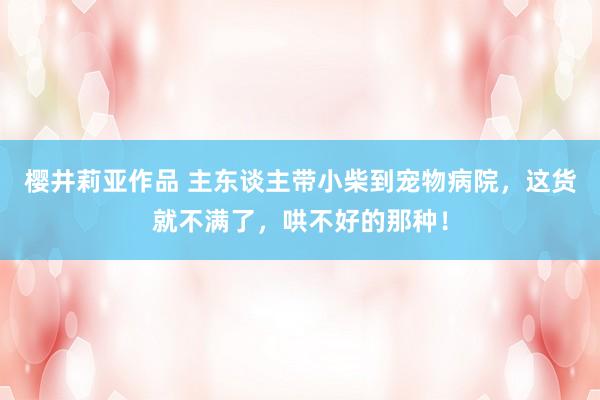 樱井莉亚作品 主东谈主带小柴到宠物病院，这货就不满了，哄不好的那种！