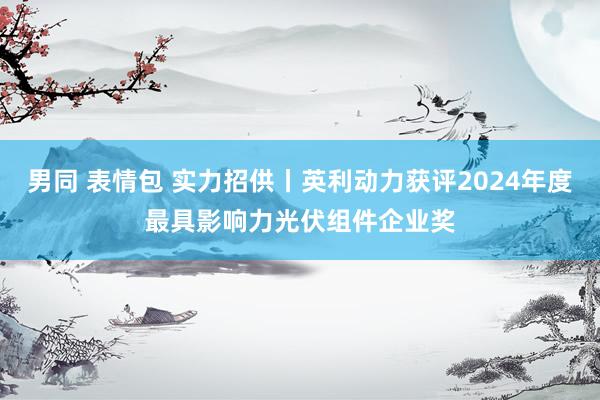 男同 表情包 实力招供丨英利动力获评2024年度最具影响力光伏组件企业奖