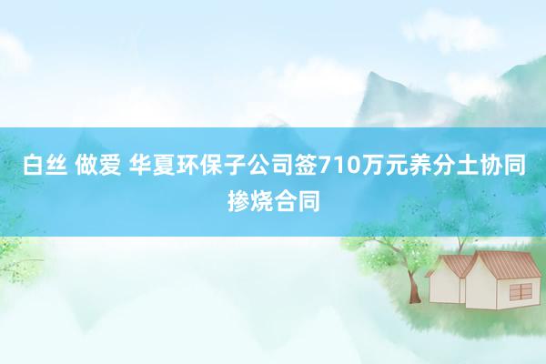 白丝 做爱 华夏环保子公司签710万元养分土协同掺烧合同