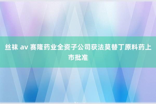 丝袜 av 赛隆药业全资子公司获法莫替丁原料药上市批准