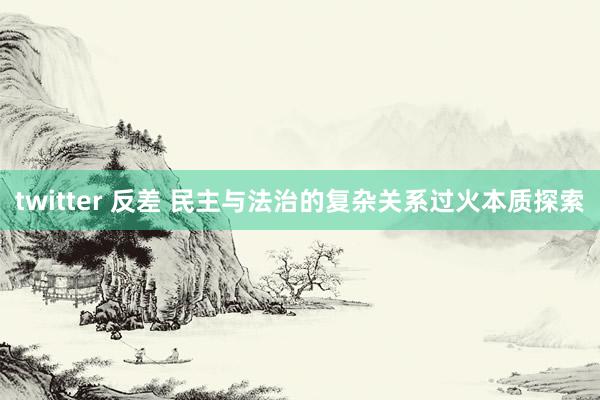 twitter 反差 民主与法治的复杂关系过火本质探索