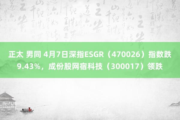 正太 男同 4月7日深指ESGR（470026）指数跌9.43%，成份股网宿科技（300017）领跌